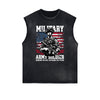 Frayed Edge American Skull Graphic Tank Top
