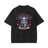 Stone Wash American Skull Pattern T Shirt