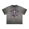 Thick Faded American Skull Graphic T Shirt