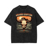 Stone Wash American Skull Pattern T Shirt