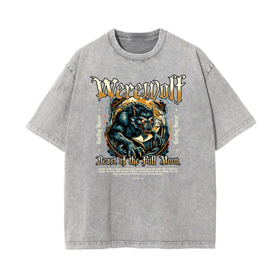 Washed Wolf Graphic Cotton Tee