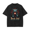 Stone Wash Wolf Pattern T Shirt