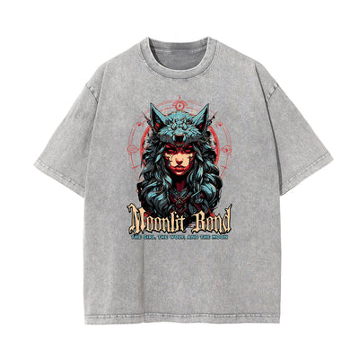 Washed Wolf Graphic Cotton Tee