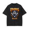 Stone Wash Wolf Pattern T Shirt