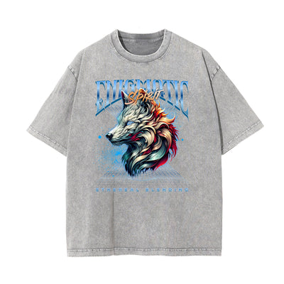 Washed Wolf Graphic Cotton Tee