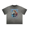Heavy Fade Wolf Graphic T Shirt