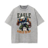 Stone-Washed Sports Graphic Print T-Shirt