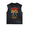 Distressed Sports Graphic Sleeveless Shirt