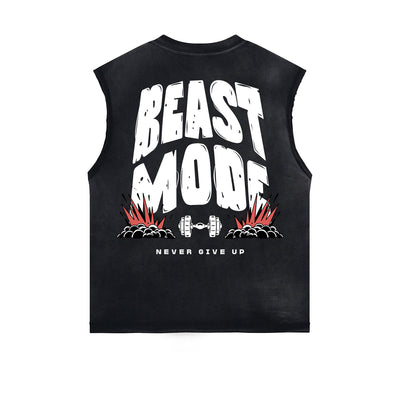 Distressed Sports Graphic Sleeveless Shirt