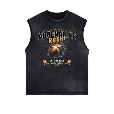 Distressed Sports Graphic Sleeveless Shirt