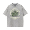 Stone-Washed Sports Graphic Print T-Shirt