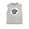 Frayed Edge Sports Graphic Print Tank Top