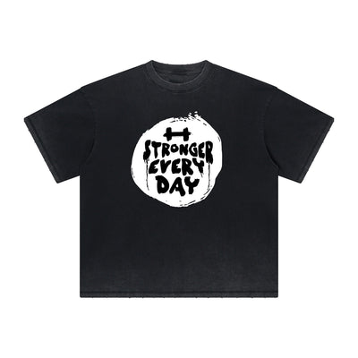 Heavy Fade Basketball Print T-Shirt