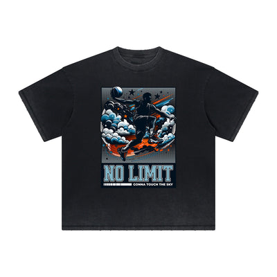 Heavy Fade Basketball Print T-Shirt