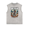 Frayed Edge Sports Graphic Print Tank Top
