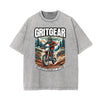 Stone-Washed Sports Graphic Print T-Shirt