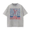 Stone-Washed Sports Graphic Print T-Shirt