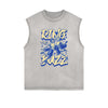 Frayed Edge Sports Graphic Print Tank Top