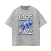 Stone-Washed Sports Graphic Print T-Shirt