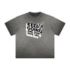 Vintage-Style Frayed Typography Tee