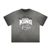 Vintage-Style Frayed Typography Tee