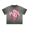 Vintage-Style Frayed Typography Tee