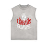 Frayed Edge Bold Typography Tank Top