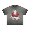 Vintage-Style Frayed Typography Tee