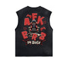Distressed Bold Typography Sleeveless Tee