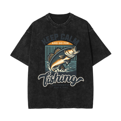 Stone-Washed Bold Typography Crewneck Tee