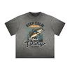 Vintage-Style Frayed Typography Tee