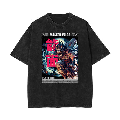 Stone Wash Mystery Mask Graphic T-Shirt
