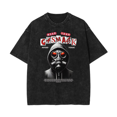 Stone Wash Mystery Mask Graphic T-Shirt
