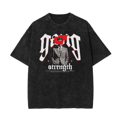 Stone Wash Mystery Mask Graphic T-Shirt