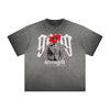 Heavy Faded Mystery Mask Graphic T Shirt