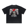 Vintage Frayed Mystery Mask Pattern Tee