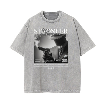 Washed Mystery Mask Graphic Cotton Tee