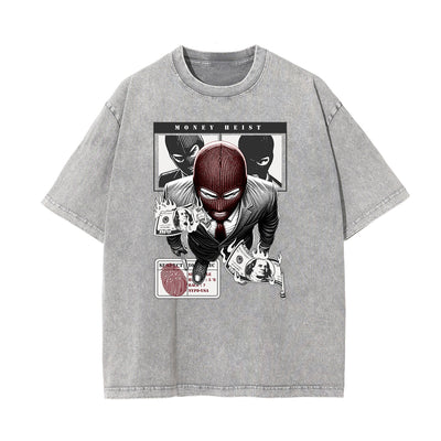 Washed Mystery Mask Graphic Cotton Tee
