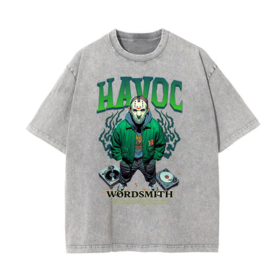 Washed Mystery Mask Graphic Cotton Tee