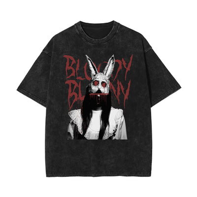 Stone Wash Mystery Mask Graphic T-Shirt