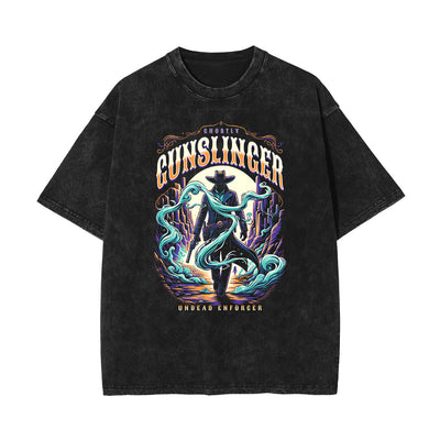 Stone Wash Mystery Mask Graphic T-Shirt