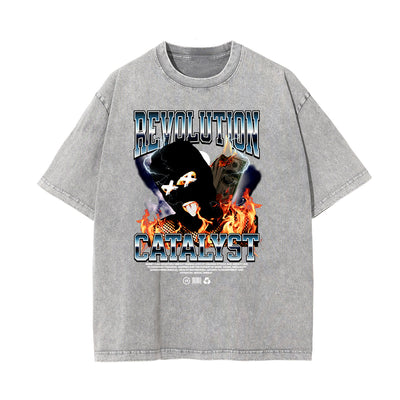 Washed Mystery Mask Graphic Cotton Tee