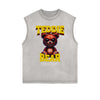 Frayed Edge Creepy Bear Graphic Tank Top