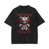 Washed Creepy Bear Graphic Cotton Tee