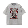 Stone Wash Creepy Bear Graphic T-Shirt