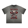 Vintage Frayed Creepy Bear Pattern Tee