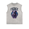 Frayed Edge Creepy Bear Graphic Tank Top