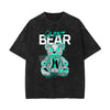 Washed Creepy Bear Graphic Cotton Tee