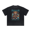 Heavy Faded Creepy Bear Graphic T Shirt