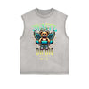 Frayed Edge Creepy Bear Graphic Tank Top